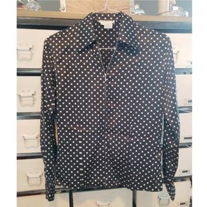 Tracy M. Polka Dot Silk Blouse